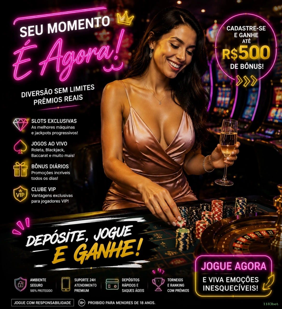 Slots online da 1183bet com jackpots progressivos